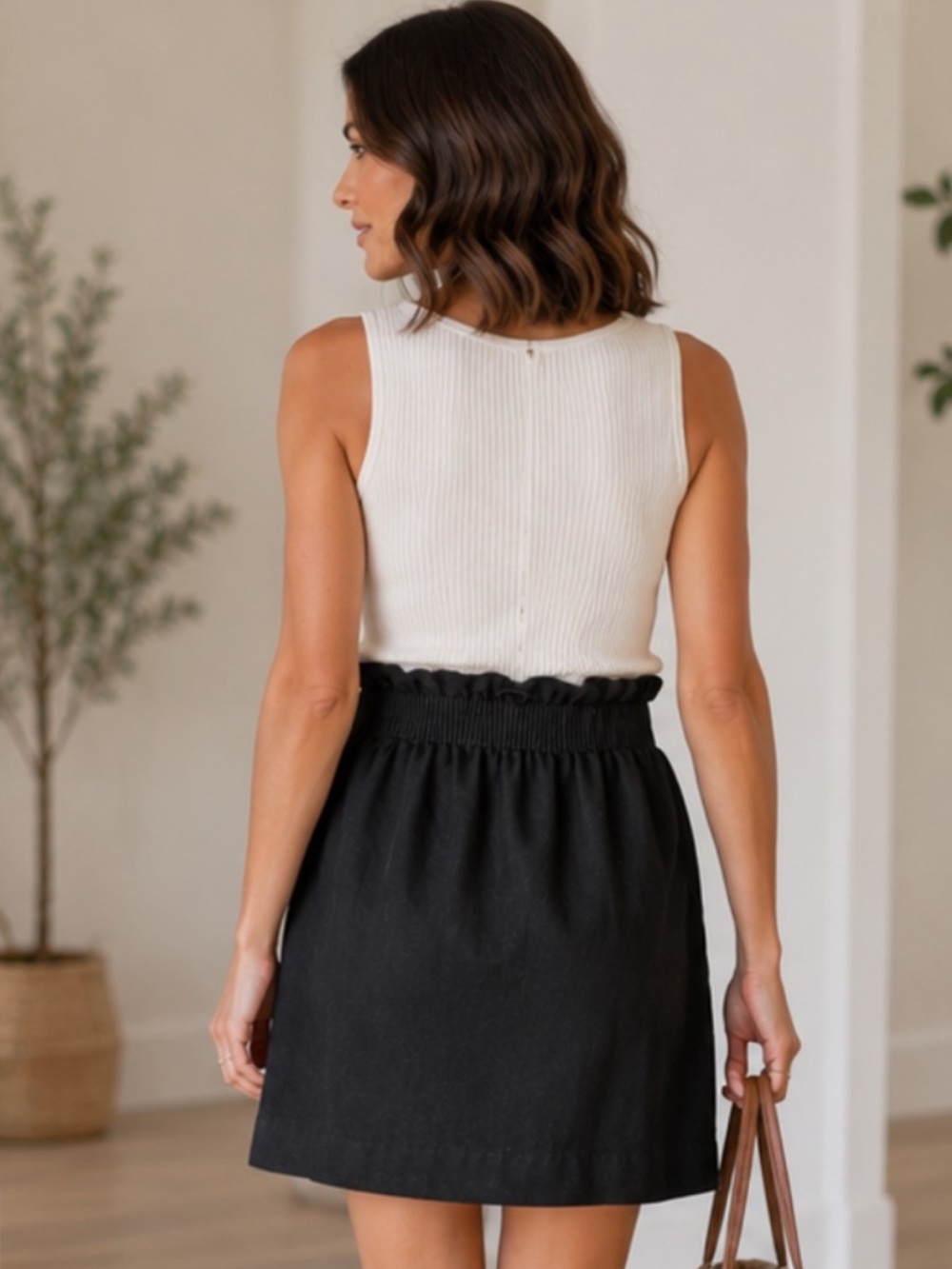 J. Crew Black Smocked Waist Mini Skirt - Picture 2 of 5